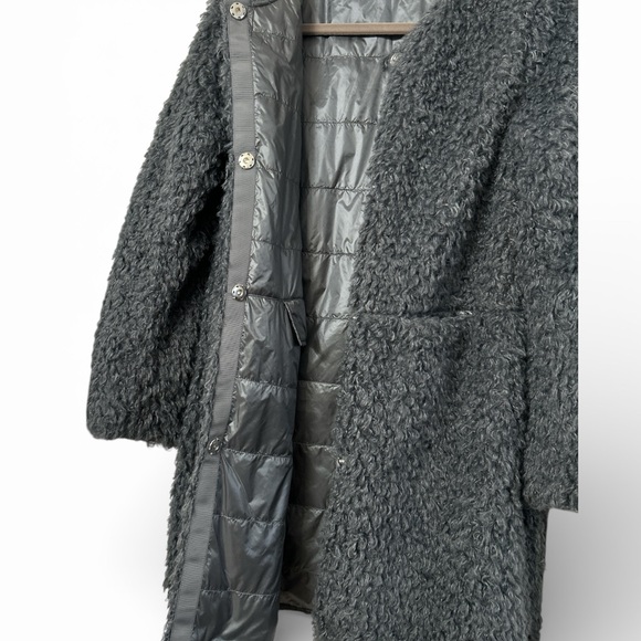 Luii Reversible Faux Fur Coat Women's Gray Textured Coat. Size M. NWT - Picture 7 of 12